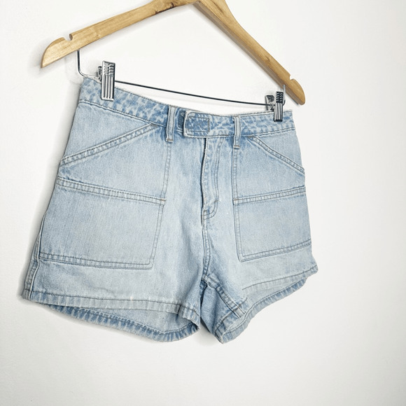 VTG Y2K 00s UNION BAY Carpenter Denim Shorts Light wash cotton womens 26 3 - Picture 3 of 7